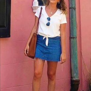 J Crew white blouse knot tie, small